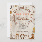 カウボーイスタイルのカントリーウェスタン誕生日 招待状 (正面)