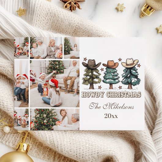 カウボーイスタイルのクリスマス７つの写真です。 シーズンカード
