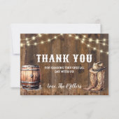 カウボーイスタイルの感謝カード ラスティックウェスタンブーツ サンクスカード サンキューカード (正面)