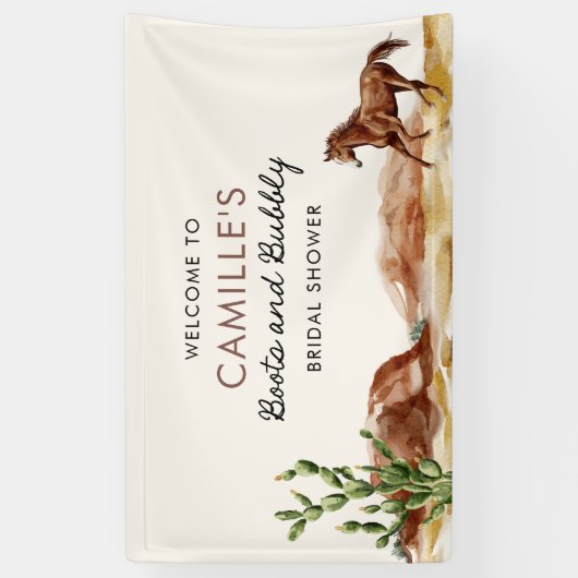 カウボーイスタイル ウェディングシャワーのお出迎えバナー 横断幕 (縦)