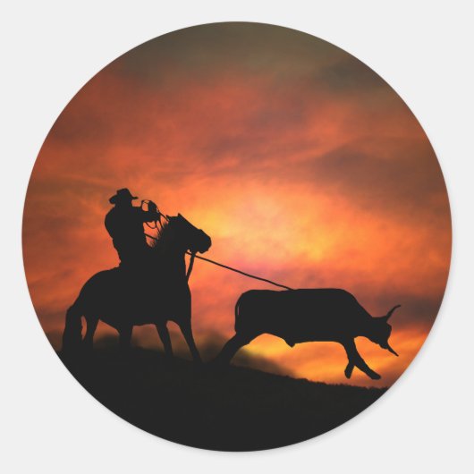 カウボーイステッカー ラウンドシール (正面)