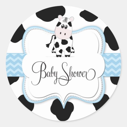 カウボーイステッカー(青) ラウンドシール (正面)