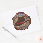 カウボーイステットソンハットウェスタンベビーシャワー ラウンドシール (封筒)