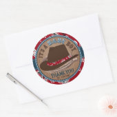 カウボーイステットソンハットウェスタンベビーシャワー ラウンドシール (封筒)