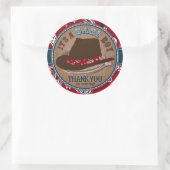 カウボーイステットソンハットウェスタンベビーシャワー ラウンドシール (バッグ)