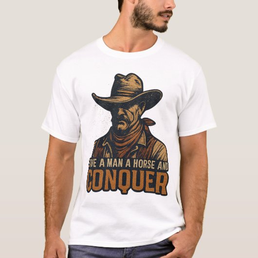カウボーイスピリットとワイルドウェストの雰囲気 Tシャツ (正面)
