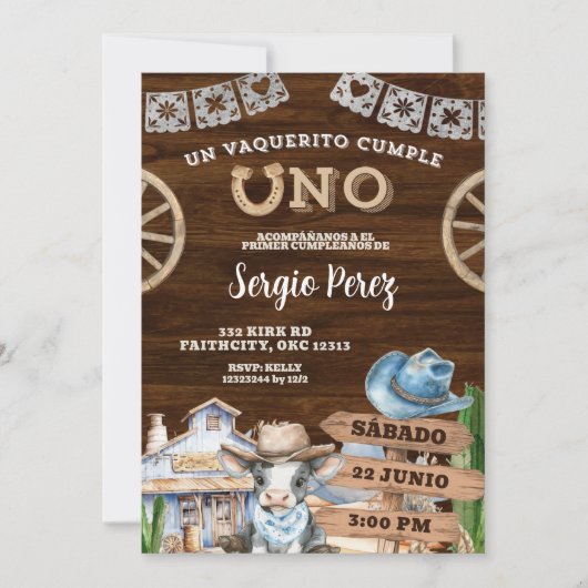 カウボーイスペインのファースト・ロデオ 招待状 (正面)