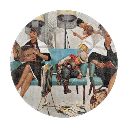 カウボーイスリープイン美しいサロン カッティングボード (正面)