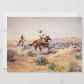 カウボーイズが縄なげで狼を捕る カード (正面)