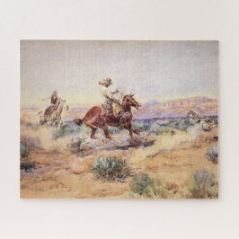 カウボーイズが縄なげで狼を捕る ジグソーパズル