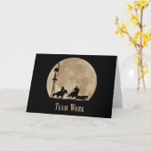 カウボーイズとやる気を起こさせるチームワーク名刺 カード (黄色い花)