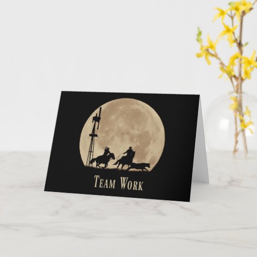 カウボーイズとやる気を起こさせるチームワーク名刺 カード (黄色い花)