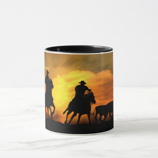 カウボーイズとスティアーズ南西サンセット マグカップ (中央)