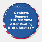 カウボーイズのサポートTRUMP 2024後冷蔵庫 マグネット (正面)