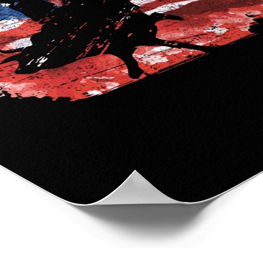 カウボーイズの牛騎士愛国的アメリカ国旗 ポスター