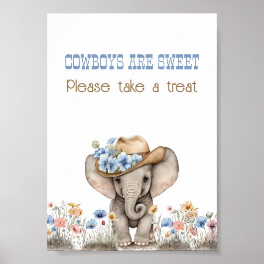 カウボーイズは甘いボホエレファントベビーシャワーの好意 ポスター (正面)