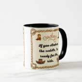 カウボーイズもしことわざサドルに登る準備ができている マグカップ (正面右)