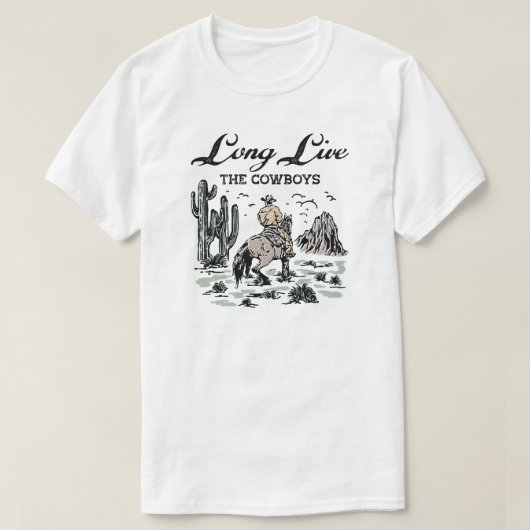 カウボーイズを長生きする Tシャツ (デザイン正面)
