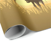 カウボーイズシルエットのチームが太陽に対してギャロピング ラッピングペーパー (ロールコーナー)