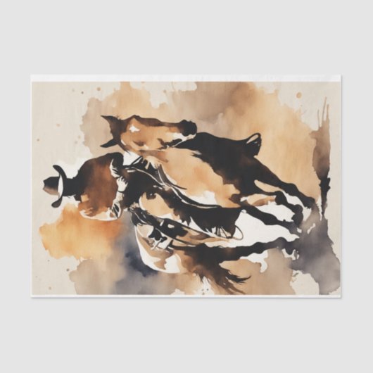 カウボーイズジャーニーin水色デコページ紙 薄葉紙 (正面)