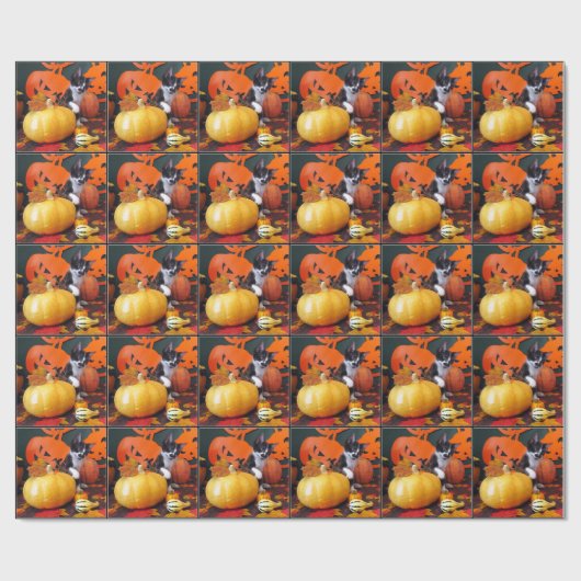 カウボーイズハロウィーン – 猫/子猫ラッピング紙 ラッピングペーパー (フラット)