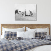 カウボーイズブランディングアカーフ写真サウスダコタ キャンバスプリント (インサイチュ (寝室))