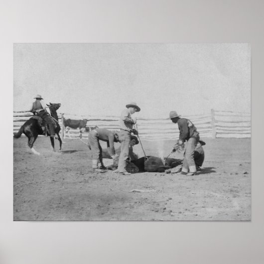 カウボーイズブランディングアカーフ写真サウスダコタ ポスター (正面)