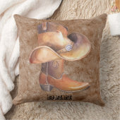 カウボーイズブーツ&ハットカントリー音楽 クッション (ブランケット)