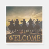 カウボーイズライディングレンジマウンテンバックグラウンド紙 スタンダードランチョンナプキン (正面)