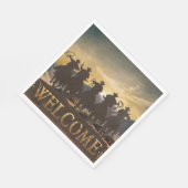 カウボーイズライディングレンジマウンテンバックグラウンド紙 スタンダードランチョンナプキン (角)