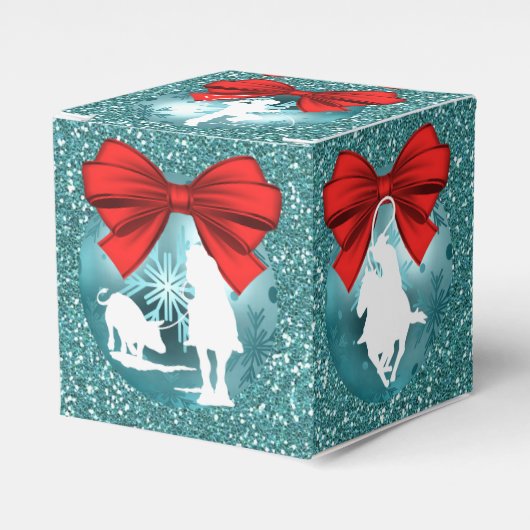 カウボーイズ女性のカーボーイがブルーギフト/お気に入りボックスでローピング フェイバーボックス (正面サイド)