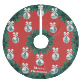 カウボーイズ女性のカーボーイローピングインブルーホリデーツリースカート ブラッシュドポリエステルツリースカート (正面)