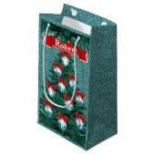 カウボーイズ女性のカーボーイローピングオンブルーホリデー抱き枕 スモールペーパーバッグ (正面アングル)