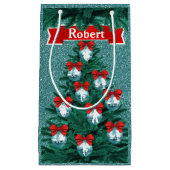 カウボーイズ女性のカーボーイローピングオンブルーホリデー抱き枕 スモールペーパーバッグ (正面)