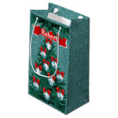 カウボーイズ女性のカーボーイローピングオンブルーホリデー抱き枕 スモールペーパーバッグ (裏面アングル)