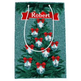 カウボーイズ女性のカーボーイローピングオンブルーホリデー抱き枕 ミディアムペーパーバッグ