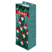 カウボーイズ女性のカーボーイローピングオンブルーホリデー抱き枕 ワインギフトバッグ (裏面アングル)