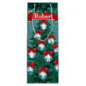 カウボーイズ女性のカーボーイローピングオンブルーホリデー抱き枕 ワインギフトバッグ (裏面)