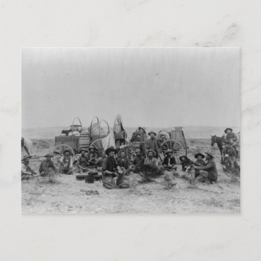 カウボーイズ座って補給車はがき ポストカード (正面)