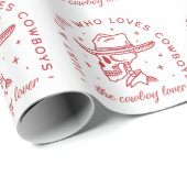 カウボーイズ恋人女性のカーボーイカントリー女の子の美学 ラッピングペーパー (ロールコーナー)