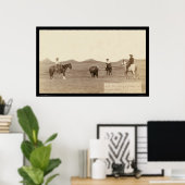 カウボーイズ水牛をローピングSD 1887 ポスター (ホームオフィス)