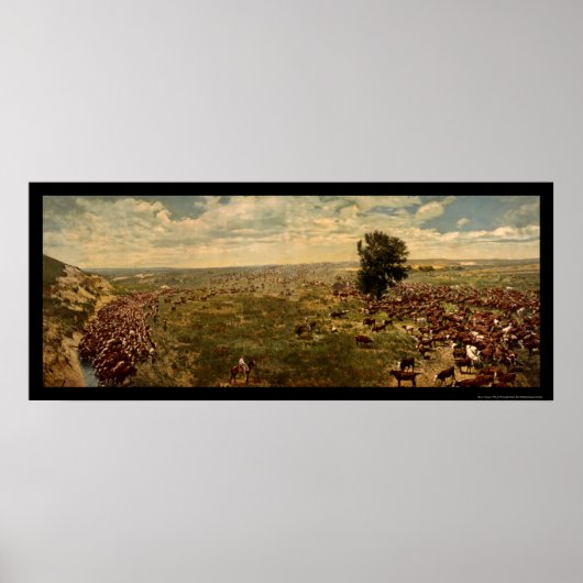 カウボーイズ牛を丸める1912 ポスター (正面)