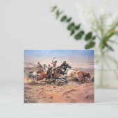 カウボーイズ1897年ステアをローピング(キャンバス上の油) ポストカード (スタンド正面)