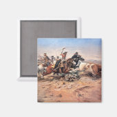 カウボーイズ1897年ステアをローピング(キャンバス上の油) マグネット (正面/裏面)