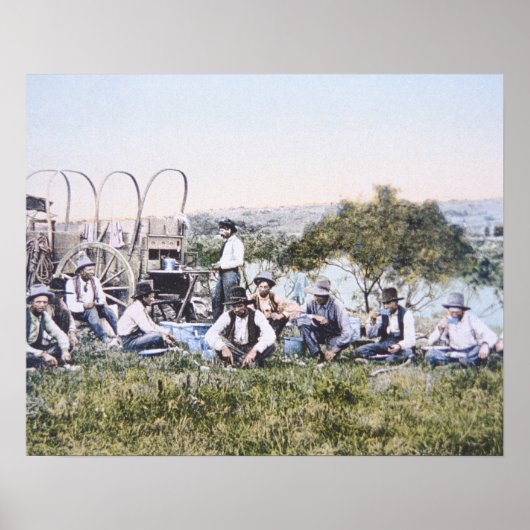 カウボーイズ・アット・ランチ、1904年（写真） ポスター (正面)