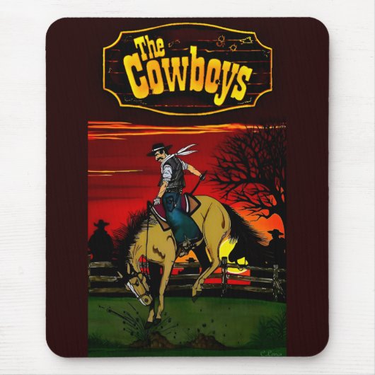 "カウボーイズ"マウスパッドデザイン。 マウスパッド (正面)
