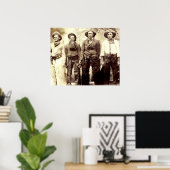 カウボーイズ・ワイルドウエスト・ヴィンテージ・ポスター ポスター (ホームオフィス)