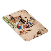 カウボーイズ – ヴィンテージ壁紙 – Wild West マグネット (右側)