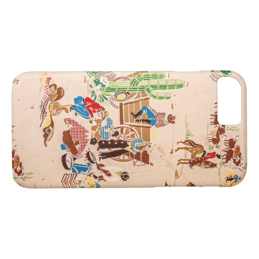 カウボーイズ – ヴィンテージ壁紙 – Wild West Case-Mate iPhoneケース (裏面(横))
