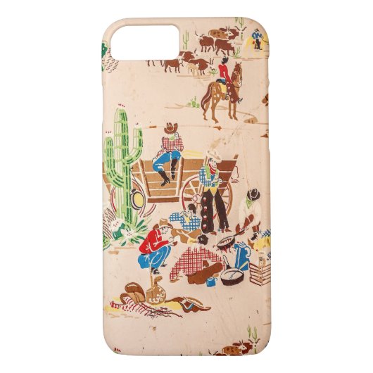 カウボーイズ – ヴィンテージ壁紙 – Wild West Case-Mate iPhoneケース (裏面)